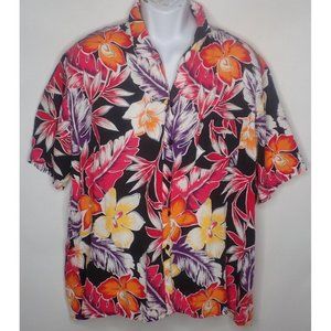 Mens Vintage Islander Hawaiian Shirt Short Sleeve Floral Size XL Cruise Vacation